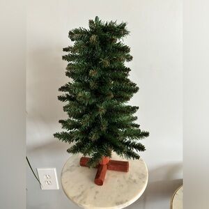 Small Tabletop Christmas Tree with Wooden Base 18"